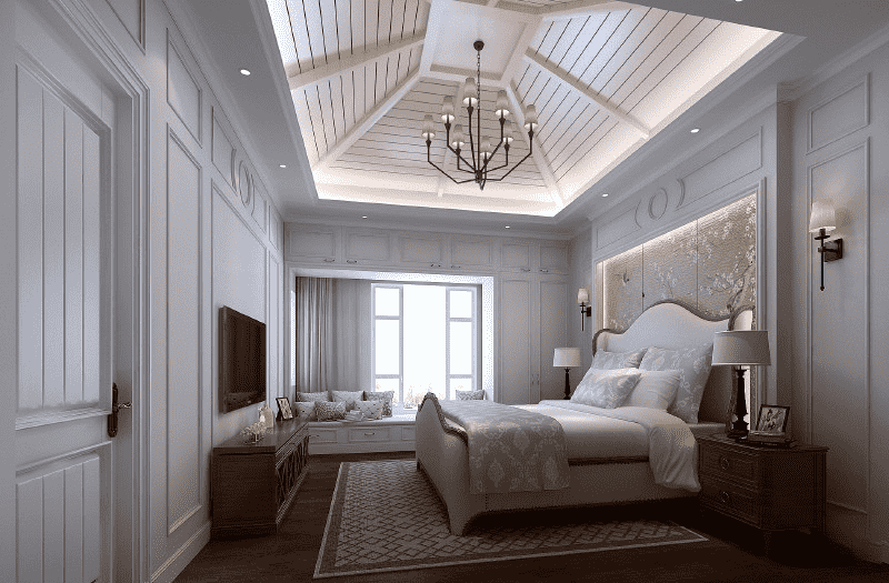 嘉定区龙湖郦城369平美式风格别墅卧室装修效果图