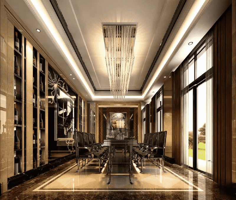 青浦区海上湾492平美式风格别墅餐厅装修效果图