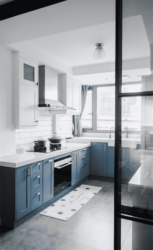 浦东新区116平美式风格三房厨房装修效果图