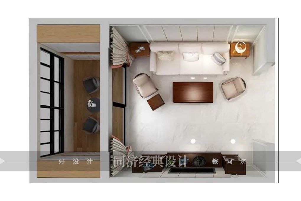 闵行区万源城1期247平美式风格四室户装修效果图