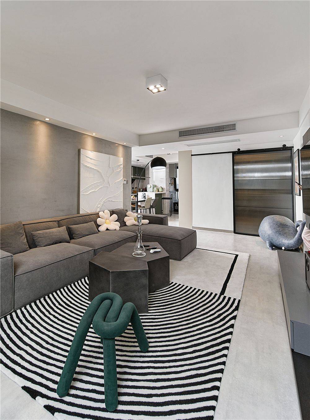 普陀区品尊国际公寓98平现代简约风格两室户装修效果图
