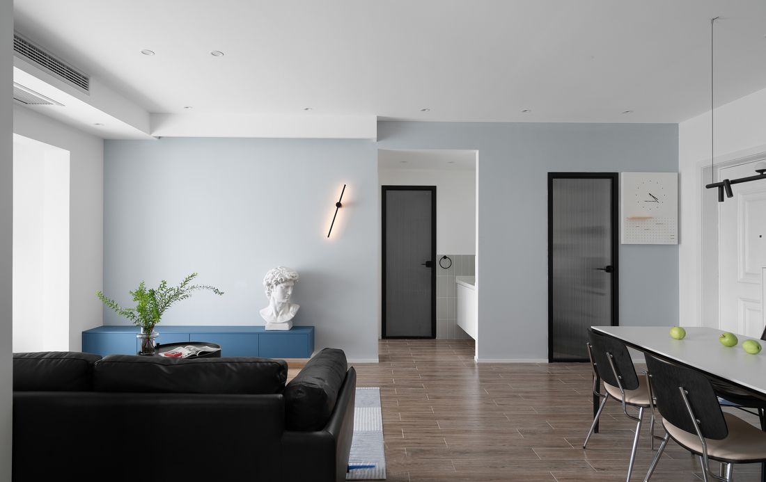 嘉定区万达城市公寓100平现代简约风格两室户装修效果图