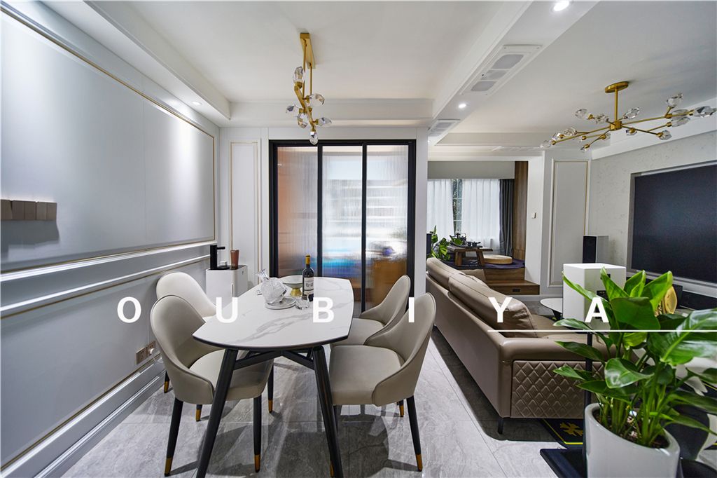 普陀区海富公寓140平现代简约风格四室户装修效果图