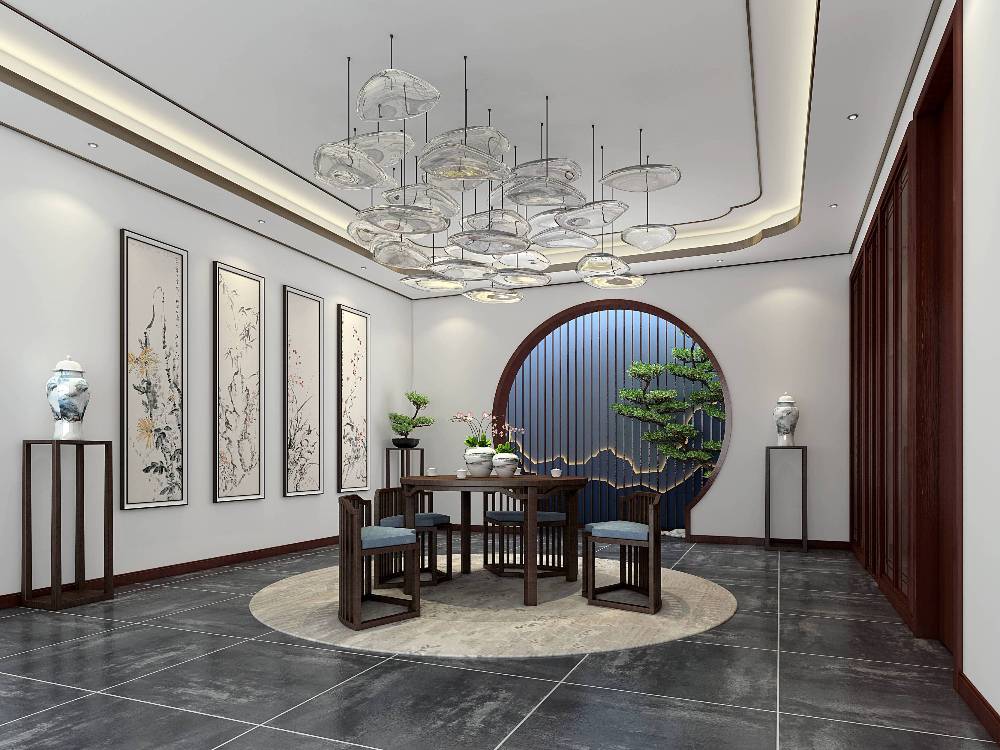 杨浦区480平法式风格别墅装修效果图