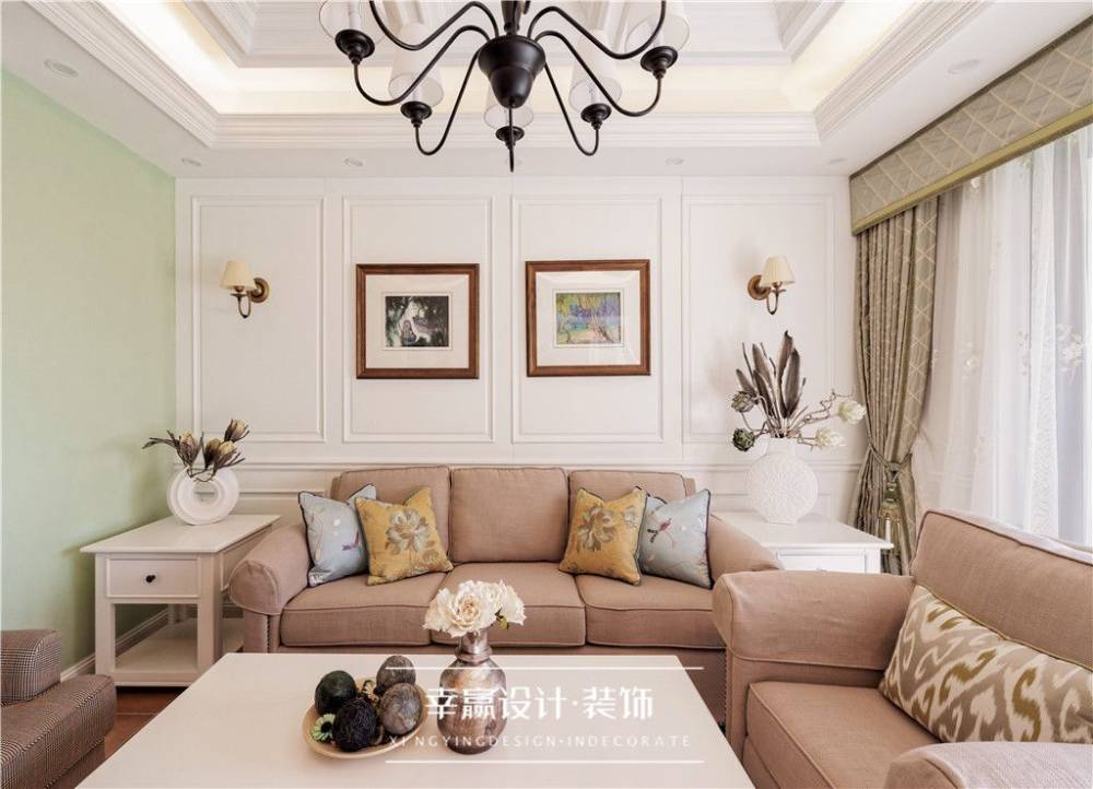 浦东新区森兰名轩130平美式风格三室户装修效果图