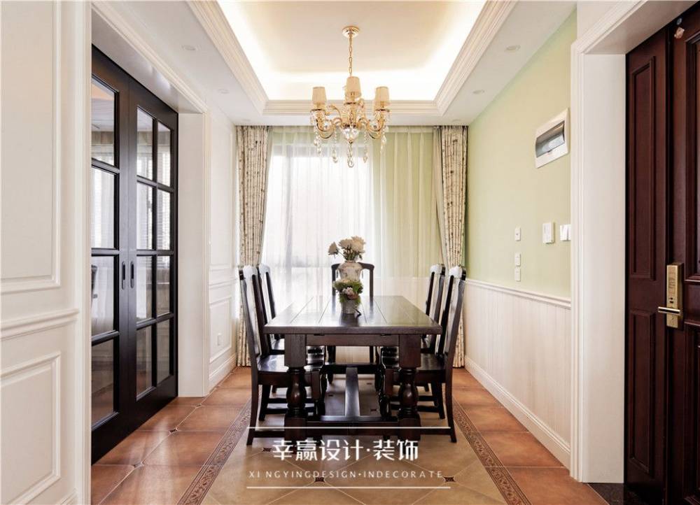 浦东新区森兰名轩130平美式风格三室户装修效果图
