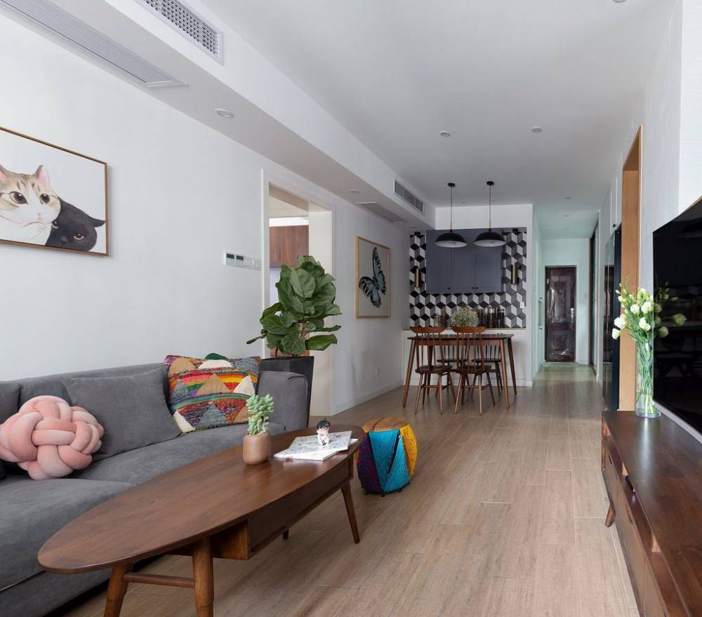 浦东新区绿缘公寓85平现代简约风格两室户装修效果图
