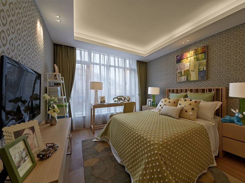 浦东大唐国际公寓128平现代简约风格三室户装修效果图