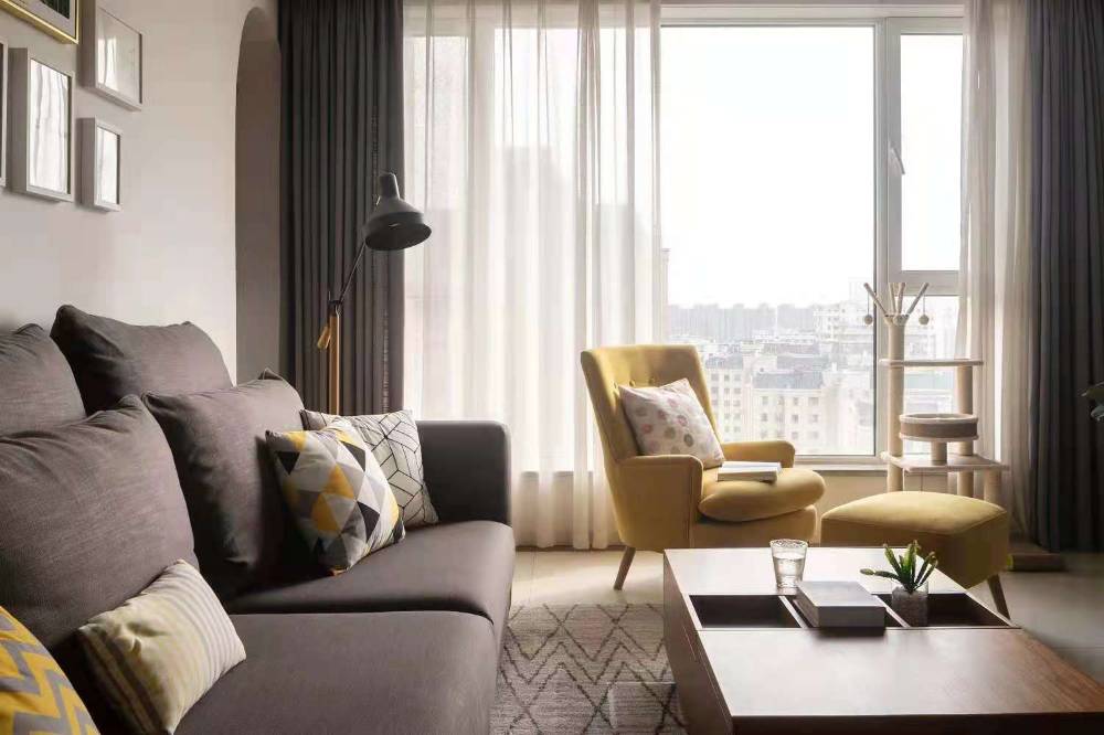 浦东大唐国际公寓110平北欧风格两室户装修效果图