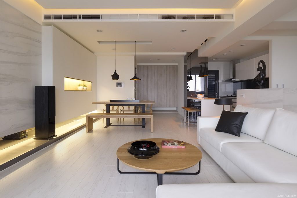 浦东上海绿城120平现代简约风格三室户装修效果图