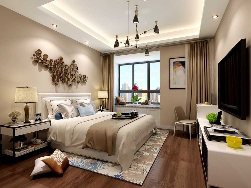 宝山区中环国际公寓93平美式风格两室户装修效果图