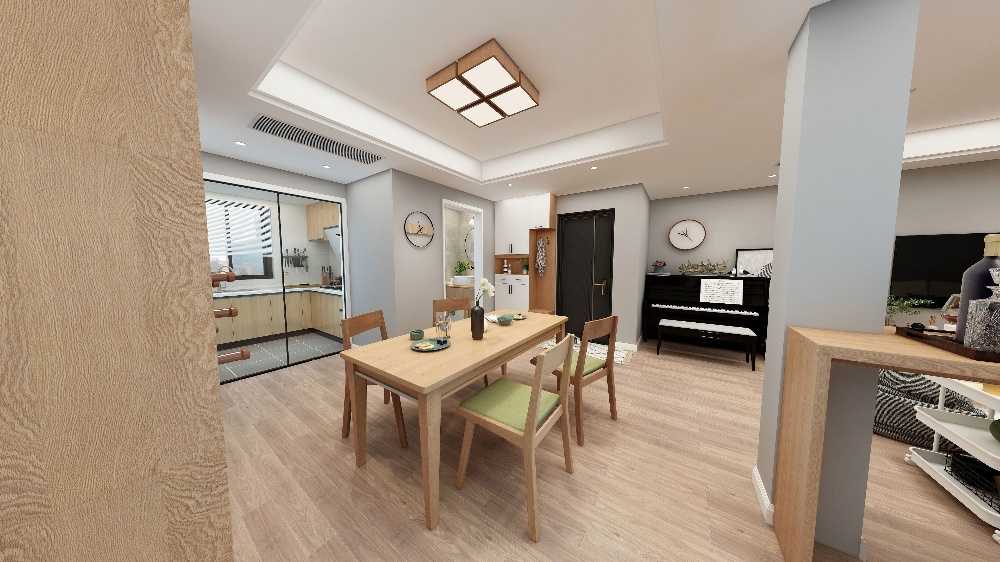 浦东绿缘公寓120平现代简约风格三室户装修效果图