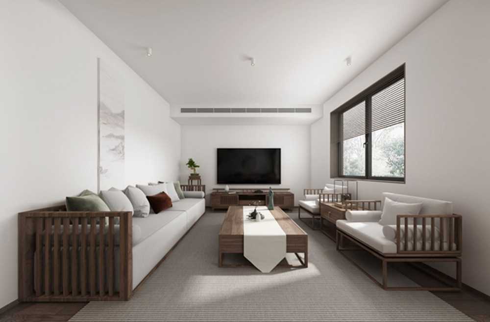 杨浦区兰花教师公寓110平中式风格复式装修效果图