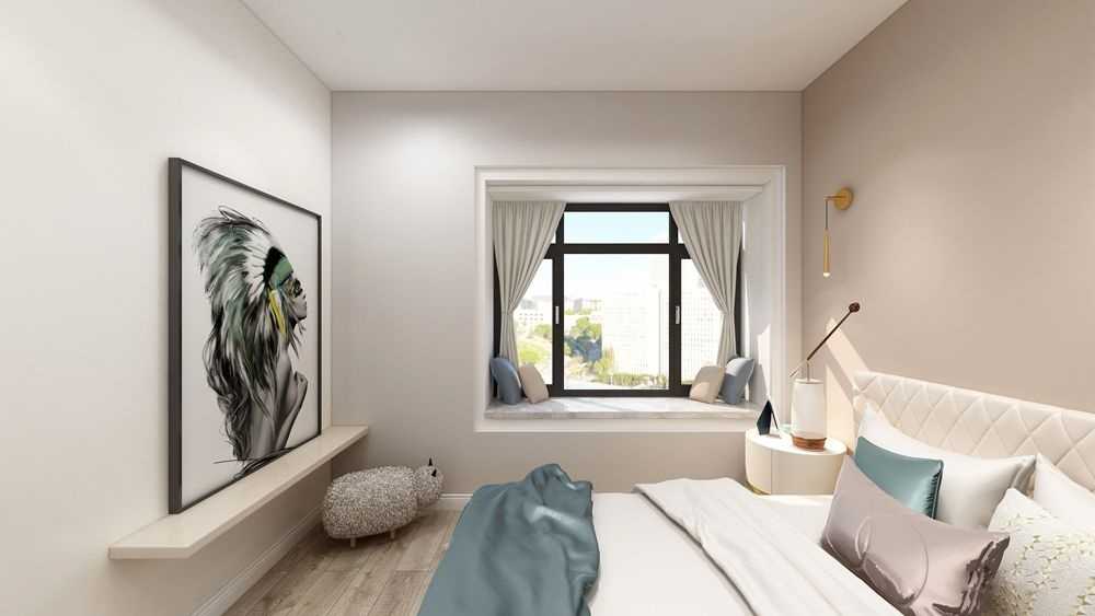 松江区御上海92平轻奢风格两室户装修效果图