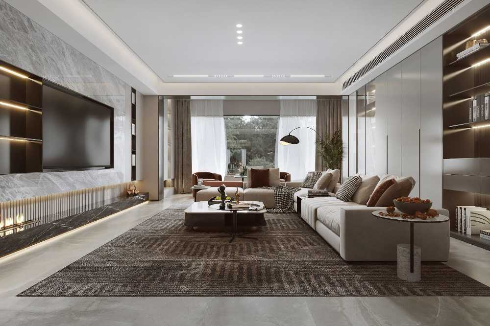 普陀区中海紫御豪庭350平轻奢风格五室户及以上装修效果图