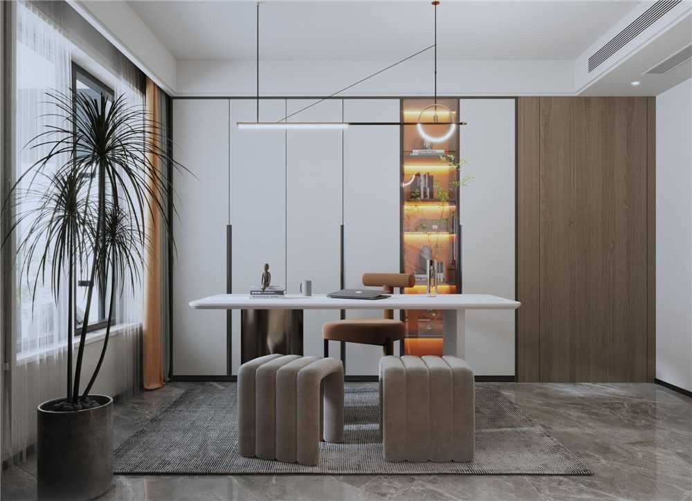 黄浦区豫欣公寓143平现代简约风格三室户装修效果图