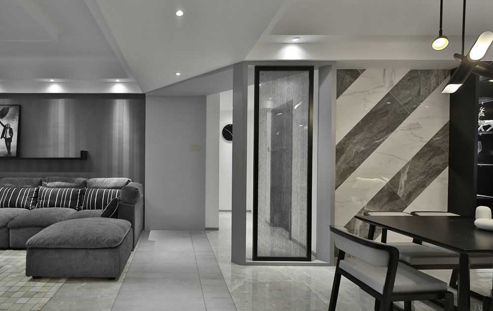 杨浦区合生江湾国际公寓121平现代简约风格四室户装修效果图
