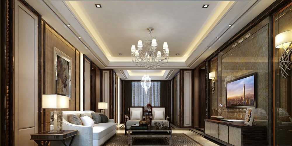 宝山区恒盛豪庭130平中式风格三室户装修效果图