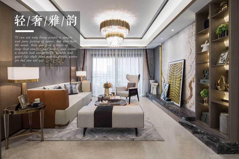 松江区绿地凯旋宫145平中式风格三室户装修效果图