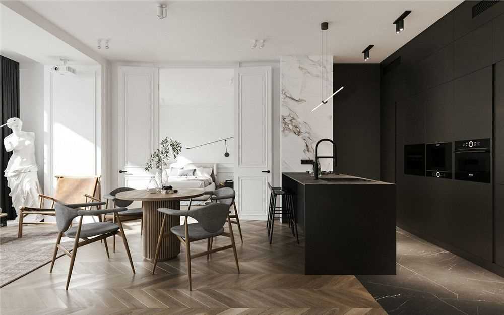 杨浦区双阳公寓120平现代简约风格两室户装修效果图