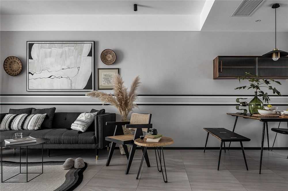 长宁区宜家公寓105平现代简约风格三室户装修效果图