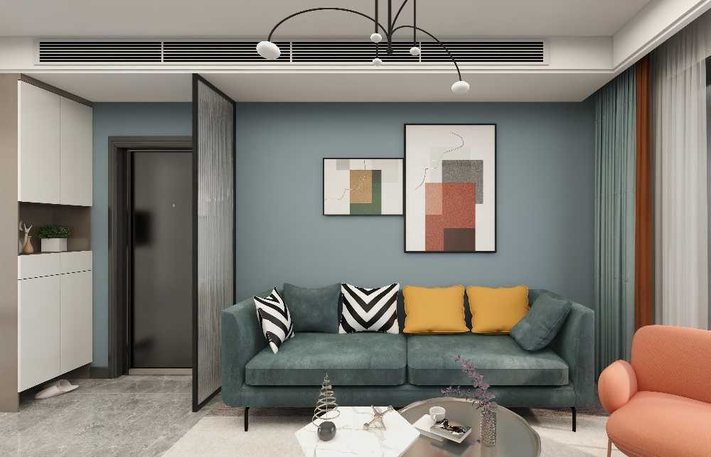 闵行区莲花公寓90平现代简约风格两室户装修效果图