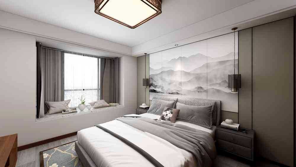 浦东聚龙家园110平中式风格三室户装修效果图