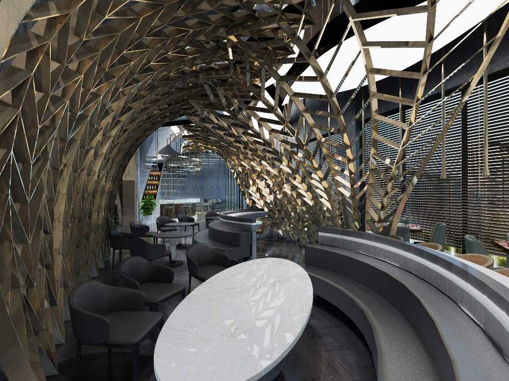 浦东轻食餐厅500平现代简约风格别墅装修效果图