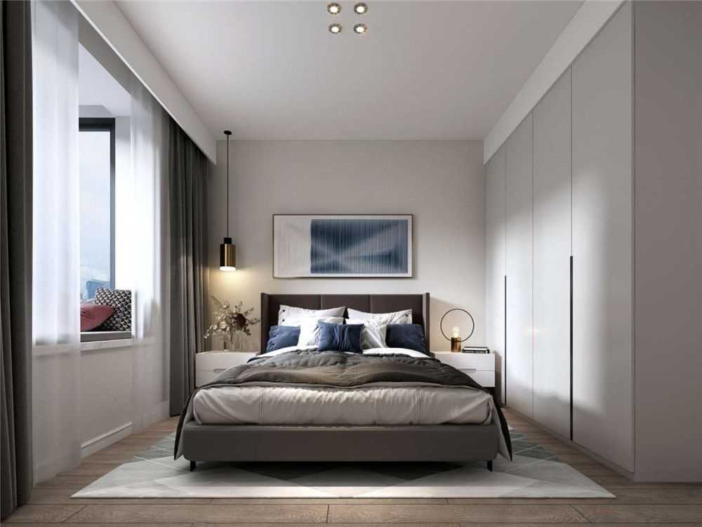 杨浦区建德国际公寓96平现代简约风格两室户装修效果图