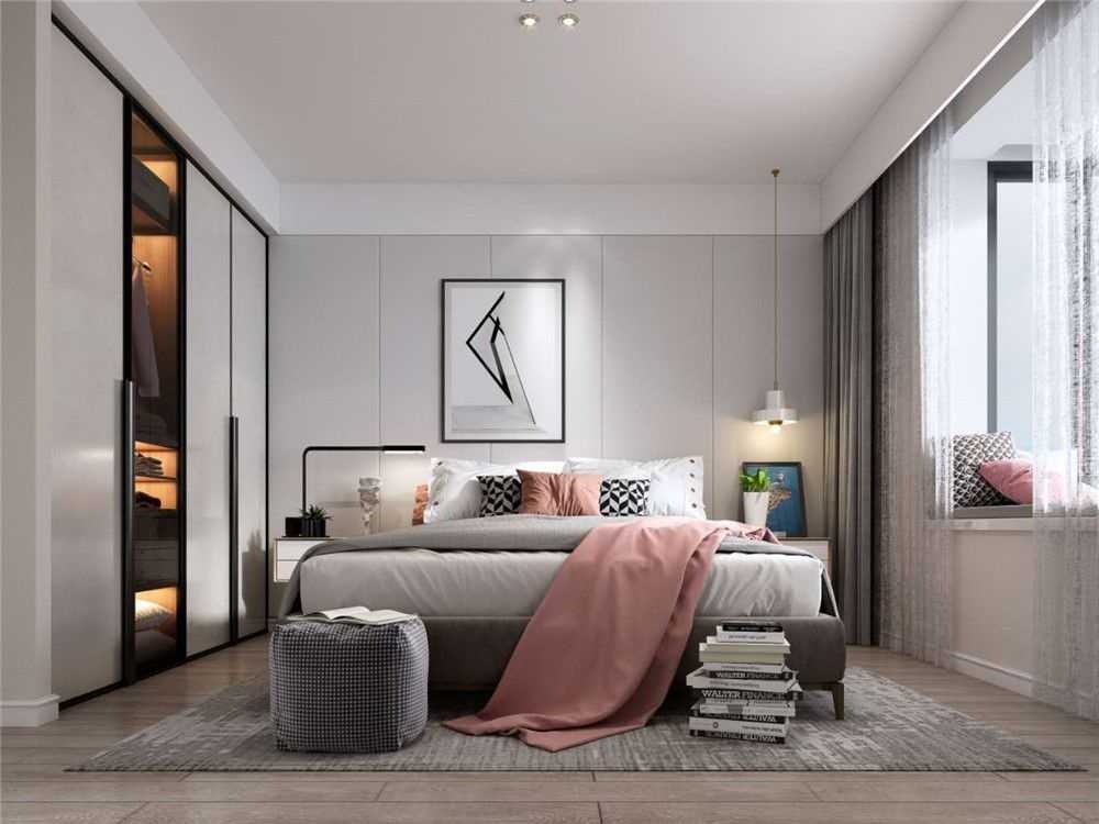 杨浦区建德国际公寓96平现代简约风格两室户装修效果图