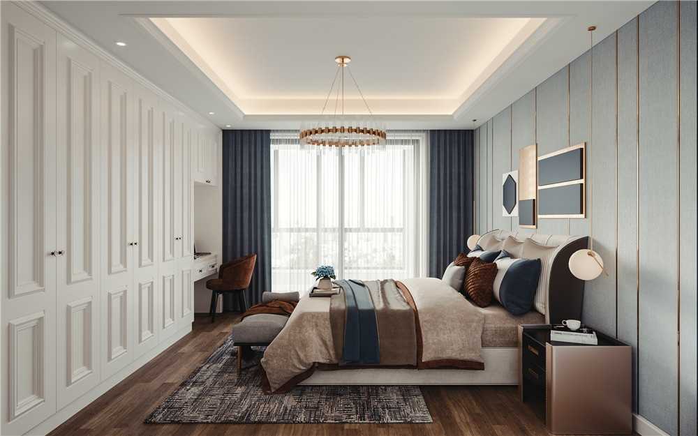 浦东乔美公寓140平美式风格三室户装修效果图