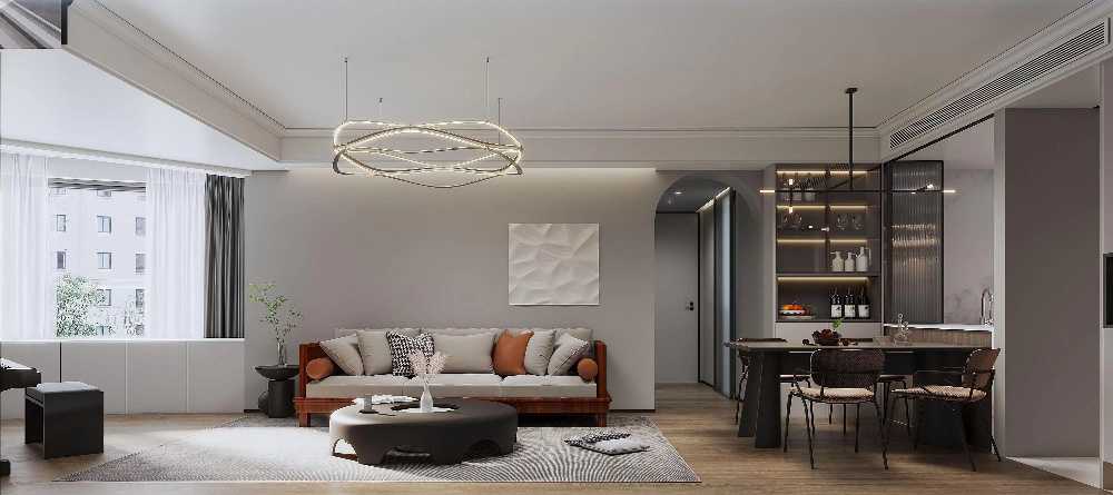 黄浦区百汇公寓103平现代简约风格两室户装修效果图
