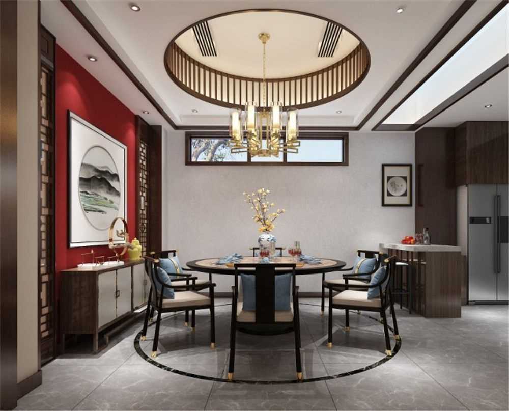 启东北上海合院248平中式风格别墅装修效果图