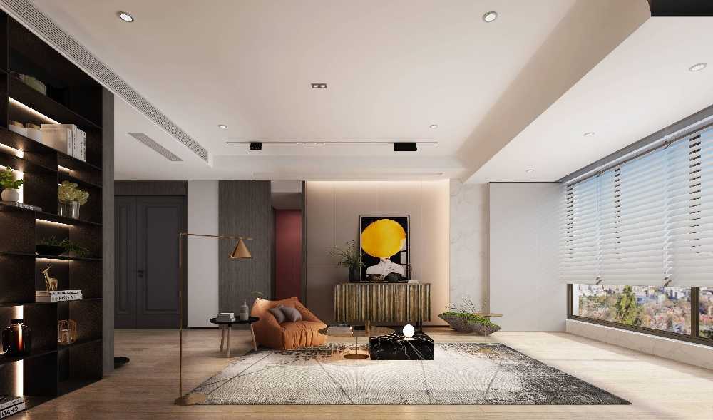 浦东尚海郦景120平现代简约风格三室户装修效果图
