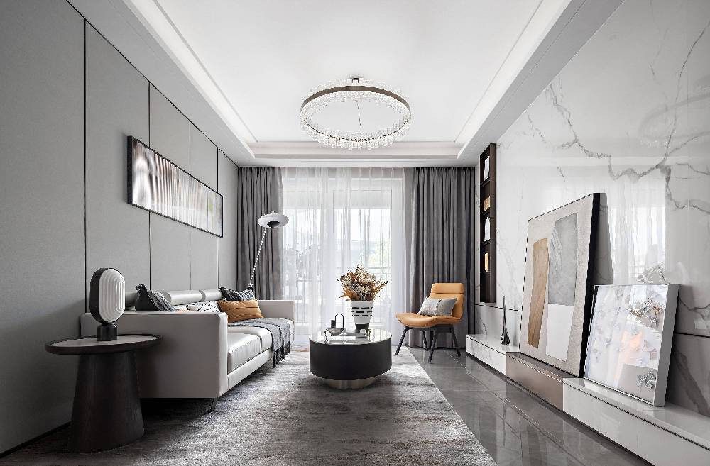 宝山区中环国际公寓88平现代简约风格三室户装修效果图