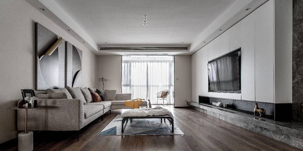 浦东爵仕悦恒大国际公寓110平现代简约风格三室户装修效果图