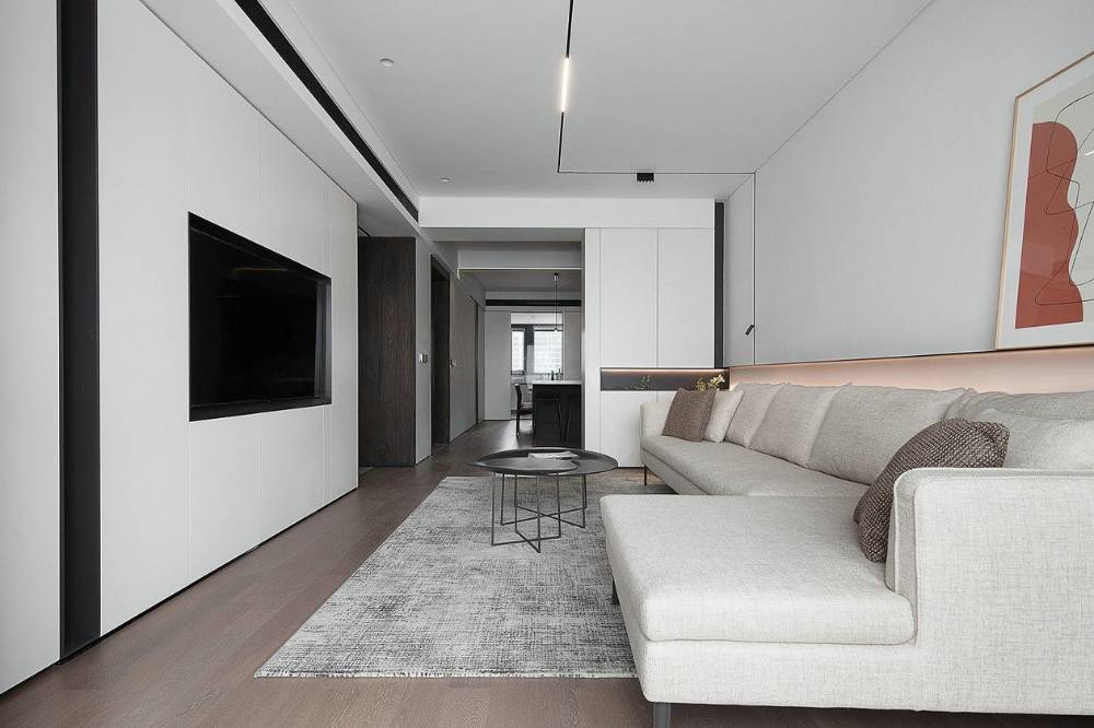 浦东贺桥公寓110平米平现代简约风格三室户装修效果图