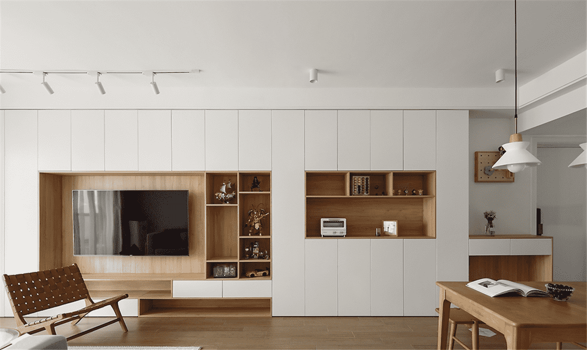 松江区同济晶萃106平现代简约风格两室户装修效果图