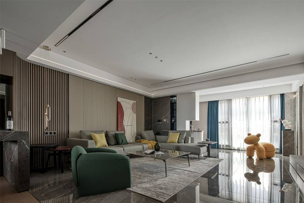 闵行区莘城公寓170平米平现代简约风格四室户装修效果图