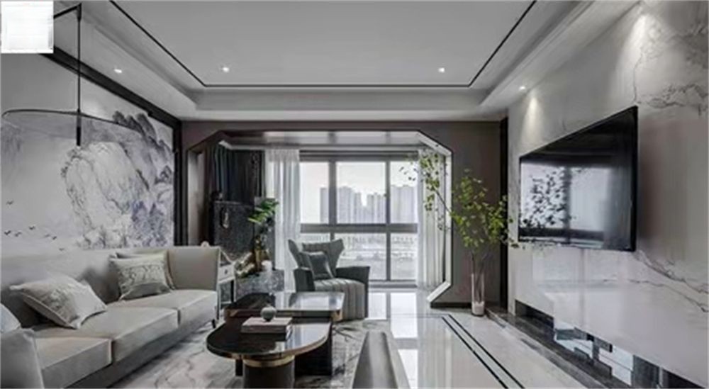 浦东东方曼哈顿148平米平新中式风格三室户装修效果图
