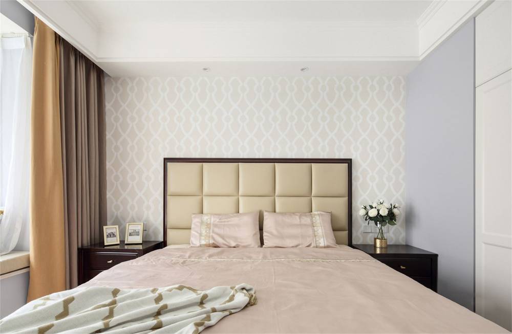 闵行区玫瑰公馆75平米平美式风格两室户装修效果图
