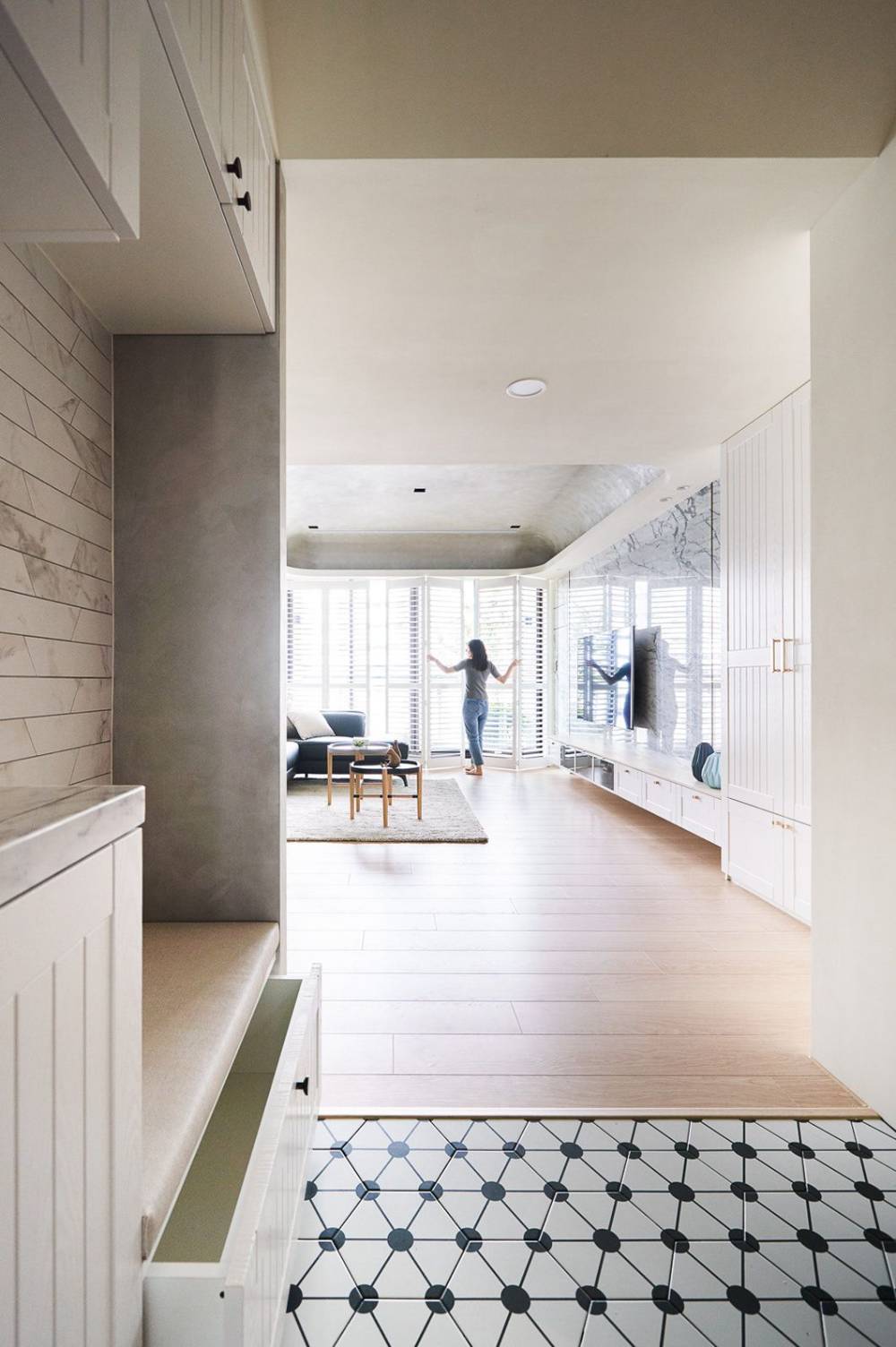 浦东新区雪野家园135平米平现代简约风格三室户装修效果图