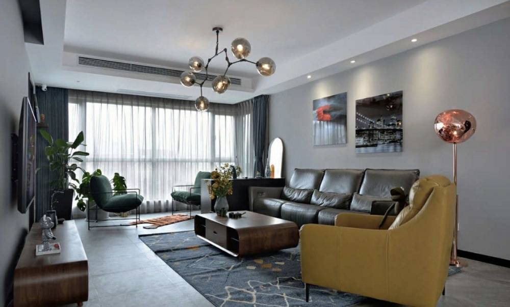 浦东清漪园公寓127平现代简约风格三室户装修效果图