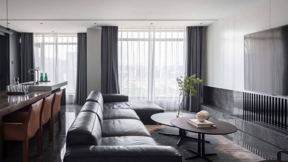 闵行区九星家园125平米平现代简约风格两室户装修效果图