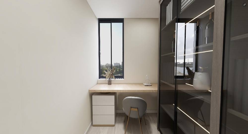 松江区绿地蔷薇九里92平米平现代简约风格两室户装修效果图