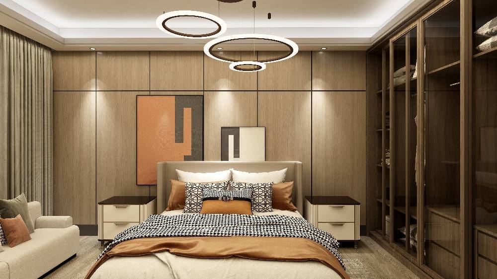 宝山区保利·叶上海2期120平米平轻奢风格三室户装修效果图