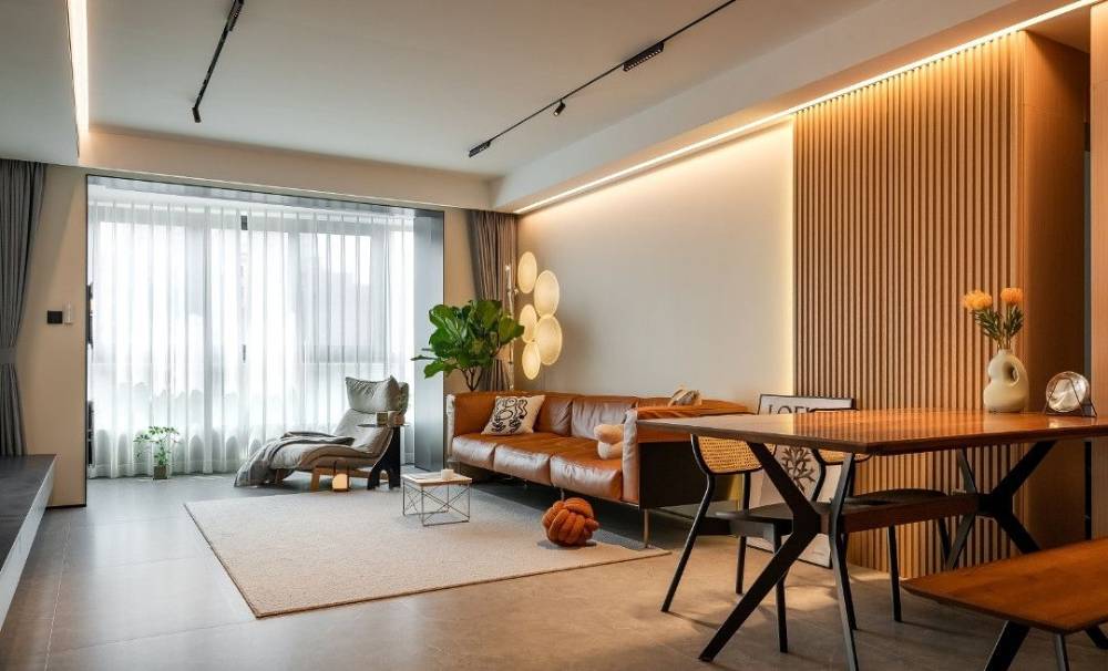 宝山区恒盛豪庭阳光里98平现代简约风格两室户装修效果图