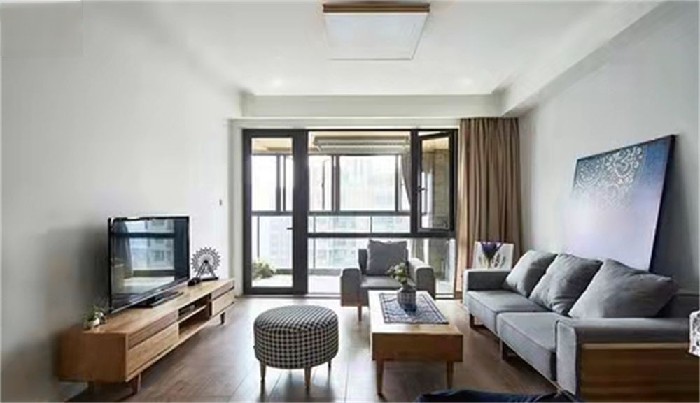 松江区九城湖滨国际102平米平现代简约风格两室户装修效果图