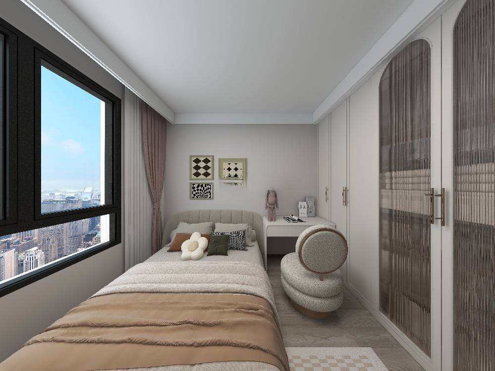 浦东新昌里公寓114平现代简约风格三室户装修效果图