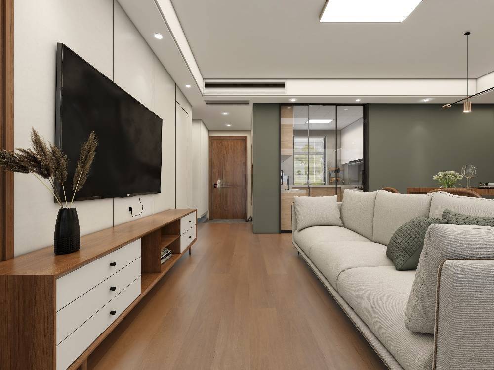 宝山区绿地新都会110平米平北欧风格三室户装修效果图